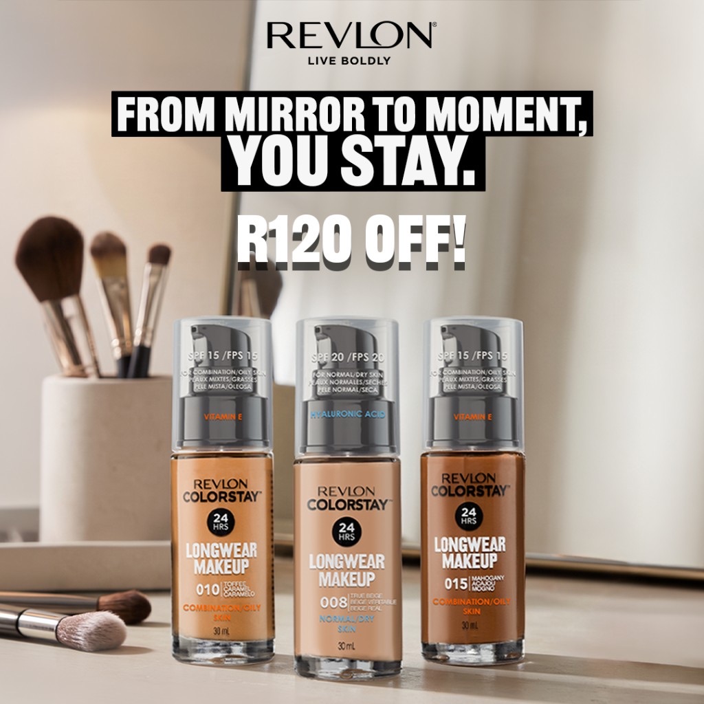 From Mirror to Moment, You Stay. R120 off Revlon ColorStay™ Longwear Makeup